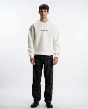 white crewneck sweatshirt