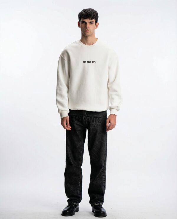 white crewneck sweatshirt